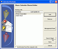 Dialog Share Calendar