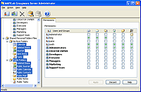 Administrative module of MAPILab Groupware Server - permissions